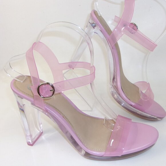 GB Gianni Bini Lucite Pink Koool Platform Dress‎ Sandals Heels US 10 M - Picture 1 of 6